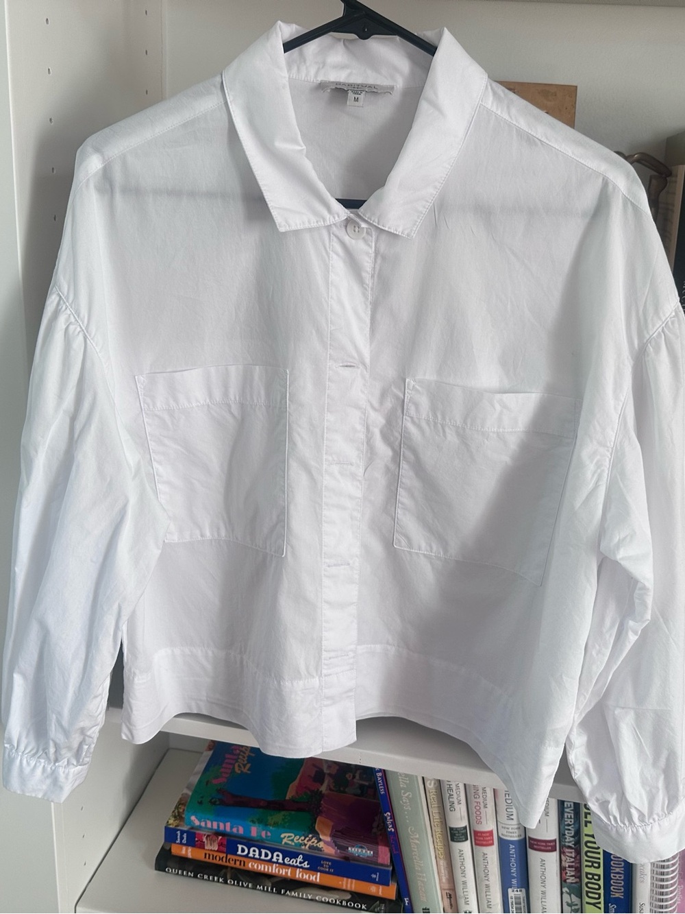 Habitual White Cropped Button-Down Shirt